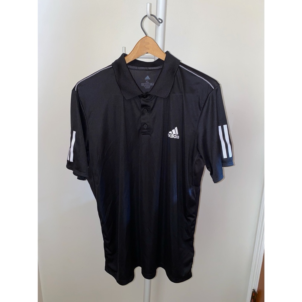 Adidas Black and White Golf Shirt